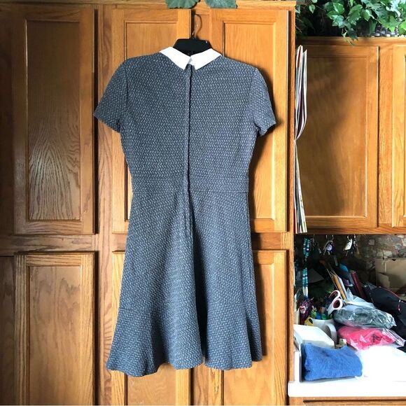 BCBGMAXAZRIA Collared Metallic Tweed Fit & Flare Mini Ginnie Dress - S - Picture 7 of 14